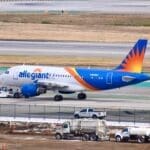 a plane on the runway