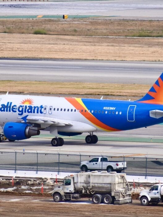 a plane on the runway