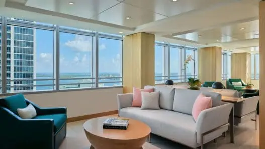 a room with a couch and a table